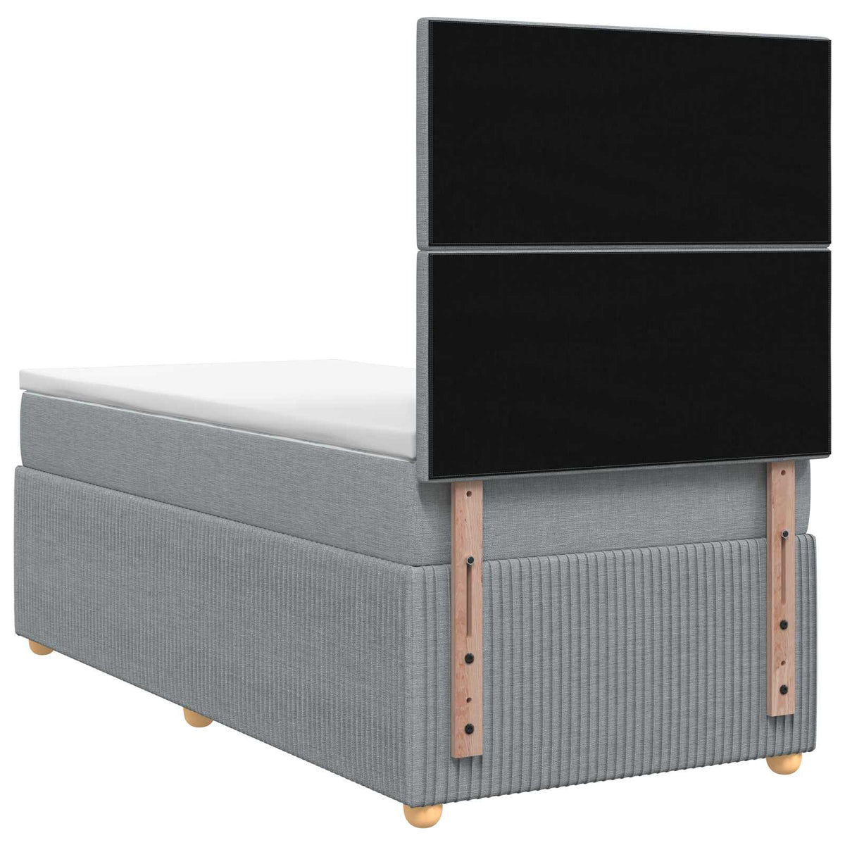 Boxmadras med topmadras Lysegrå 100 x 200 cm Stof