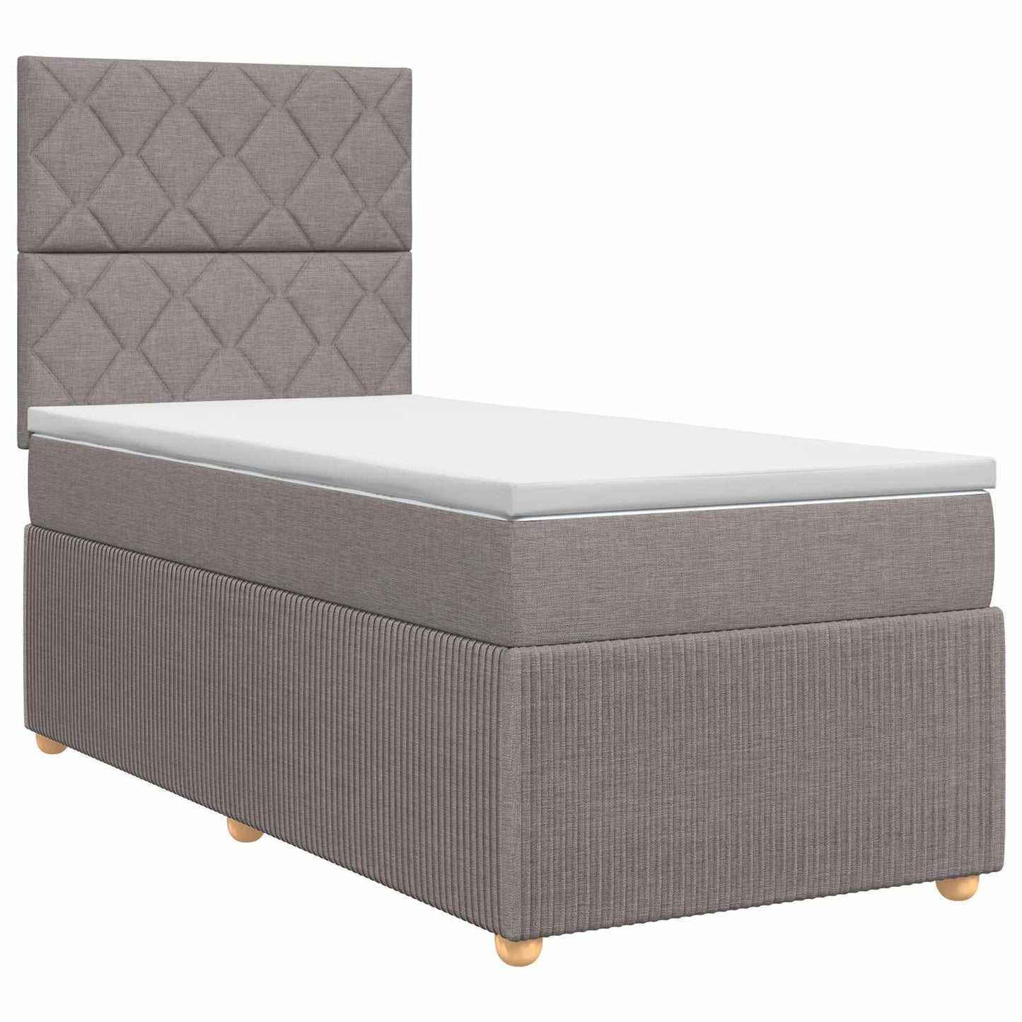 Boxmadras med topmadras Gråbrun 100 x 200 cm Stof
