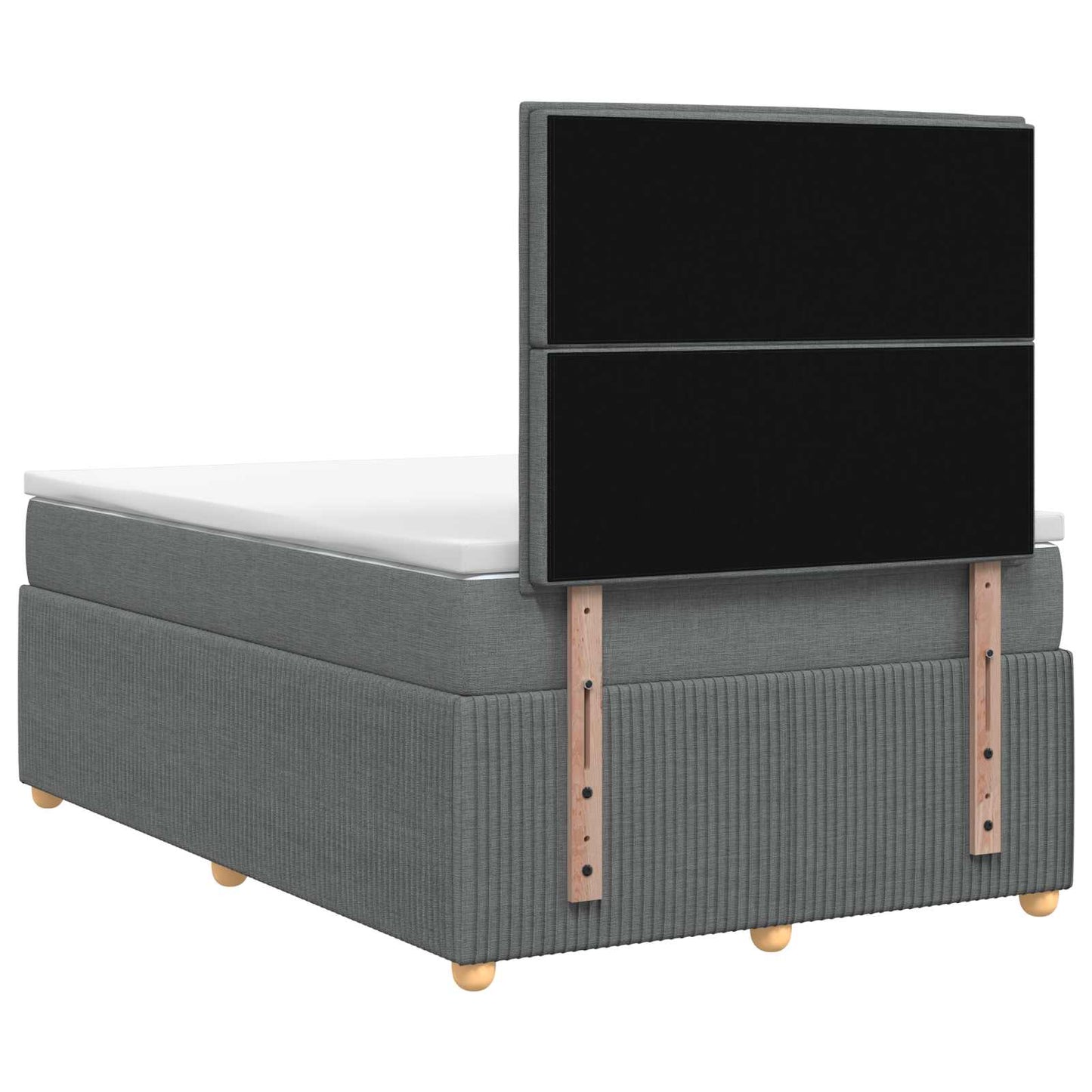 Boxmadras med topmadras Mørkegrå 120 x 190 cm Stof