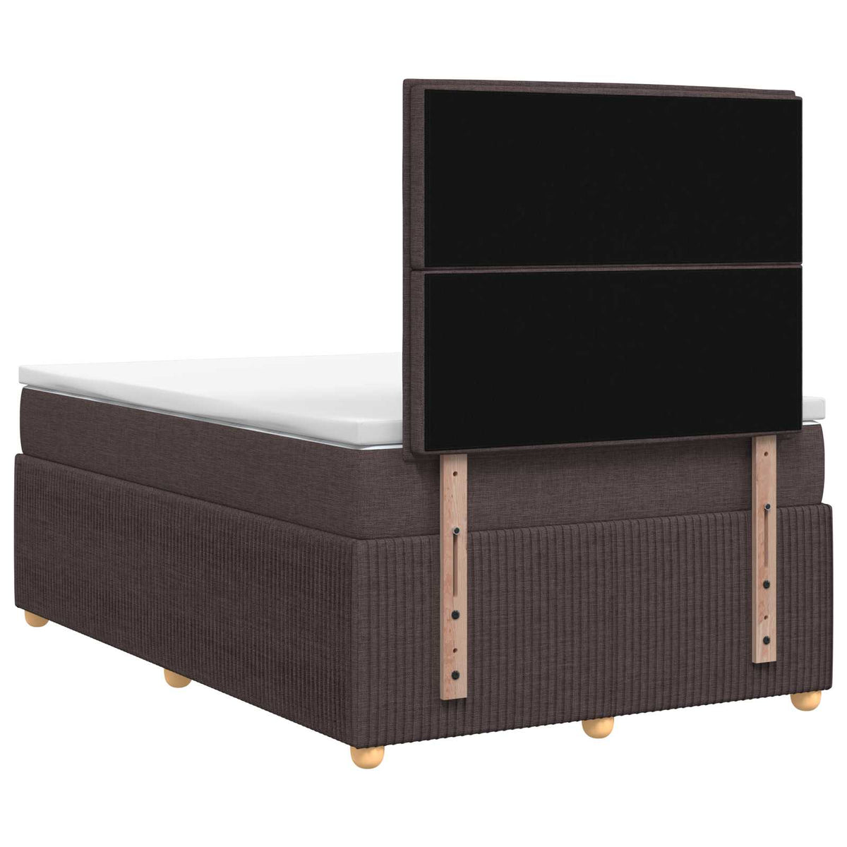 Boxmadras med topmadras Mørk Brun 120 x 190 cm Stof