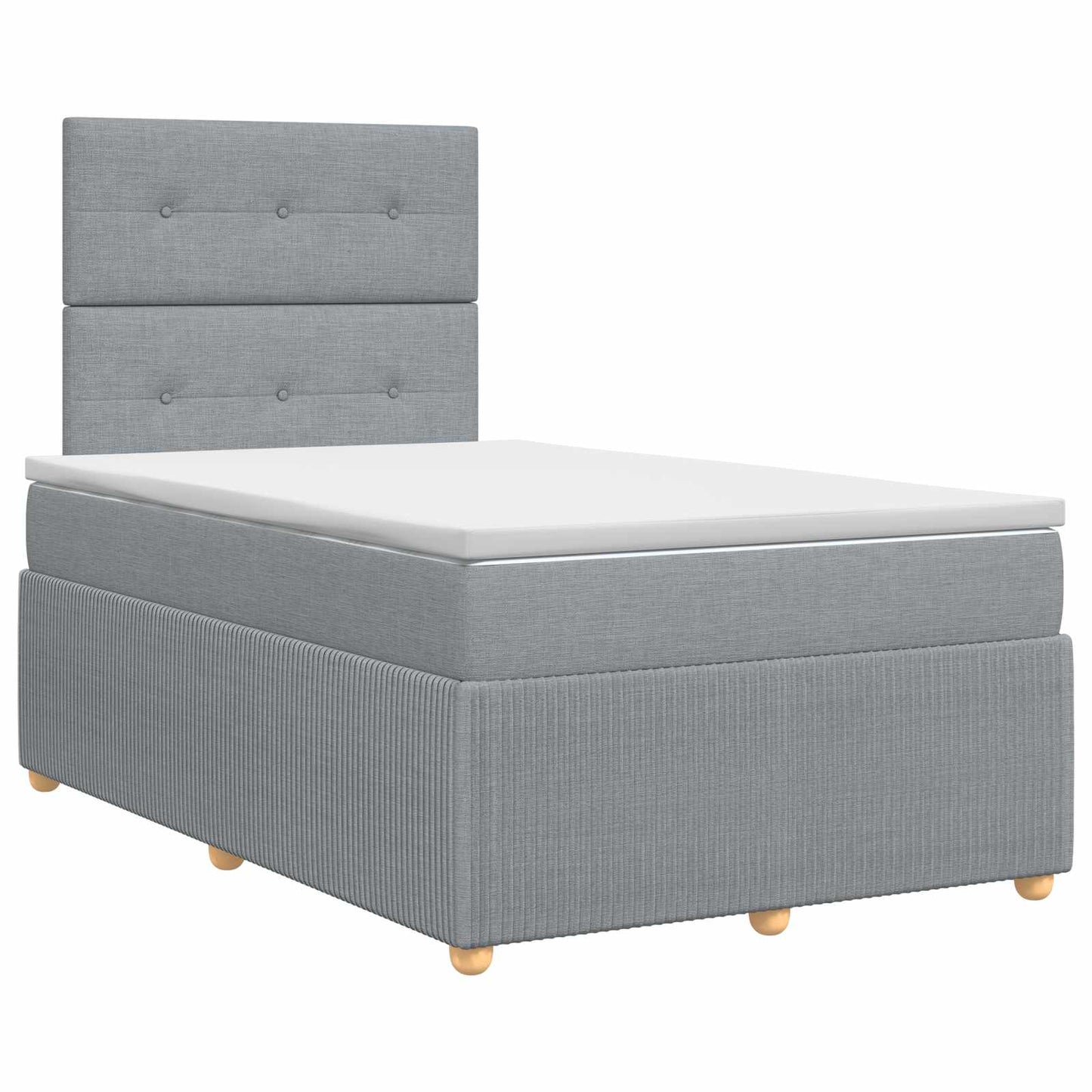 Boxmadras med topmadras Lysegrå 120 x 190 cm Stof