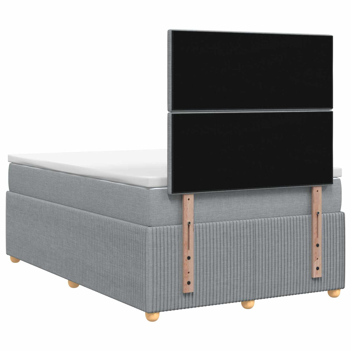 Boxmadras med topmadras Lysegrå 120 x 190 cm Stof