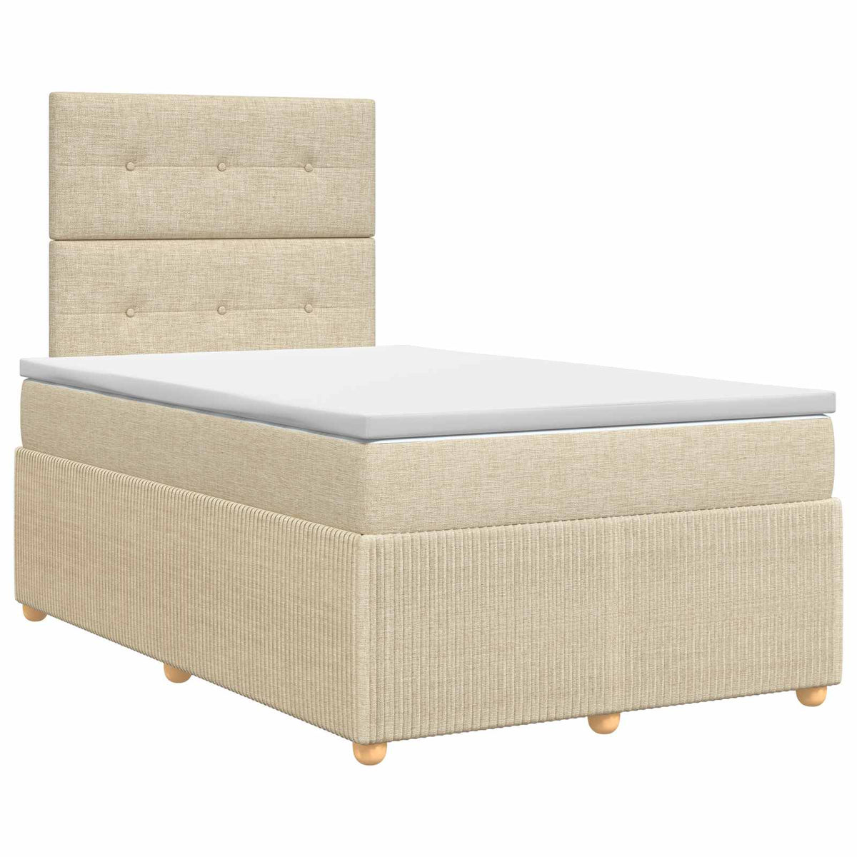 Boxmadras med topmadras Cremefarvet 120 x 190 cm Stof