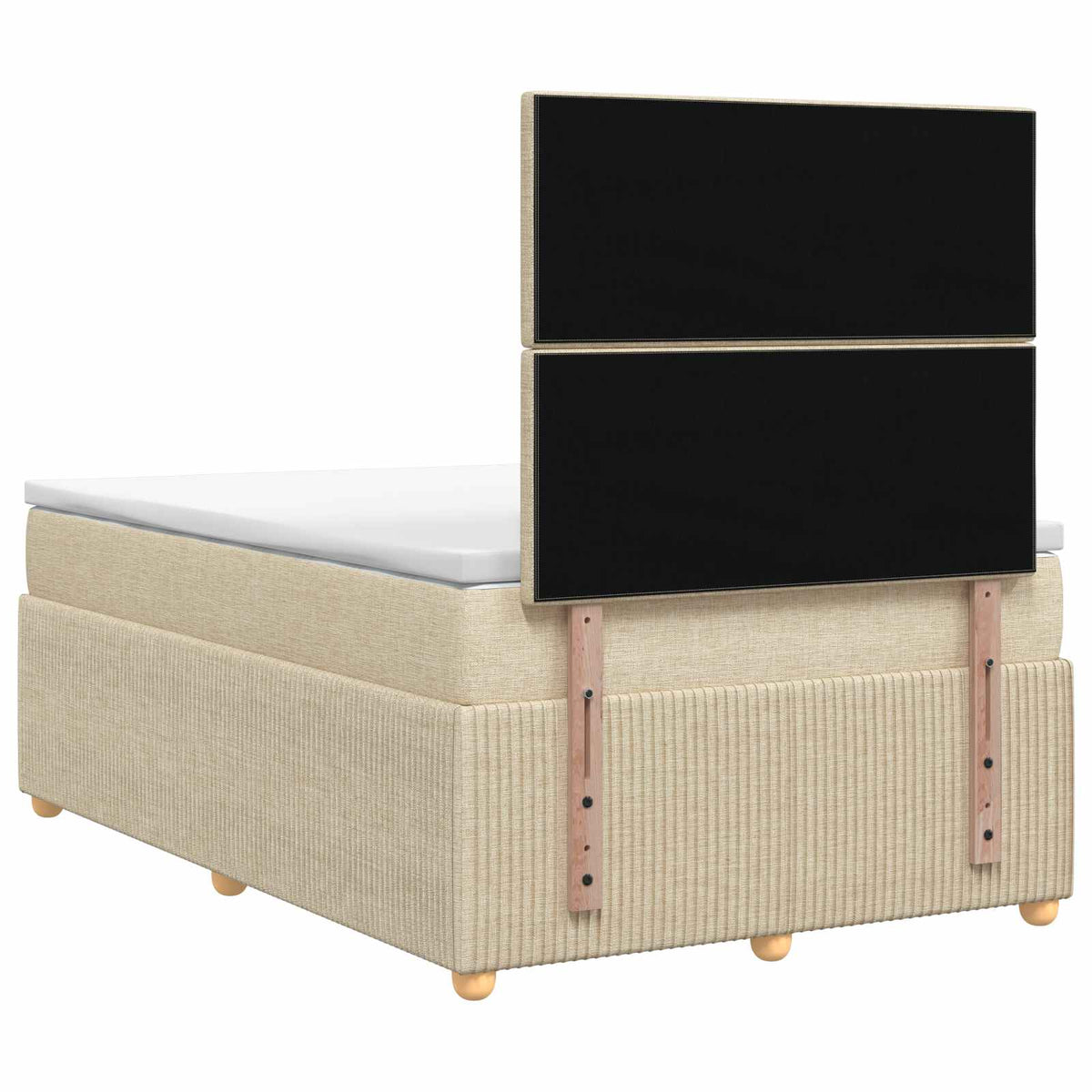 Boxmadras med topmadras Cremefarvet 120 x 190 cm Stof