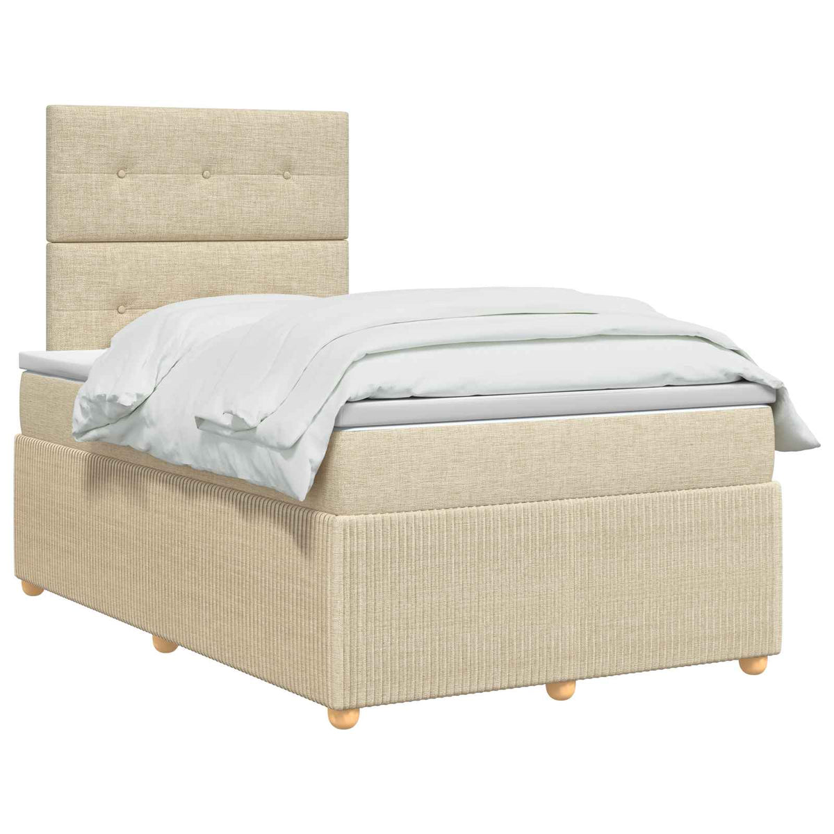 Boxmadras med topmadras Cremefarvet 120 x 190 cm Stof