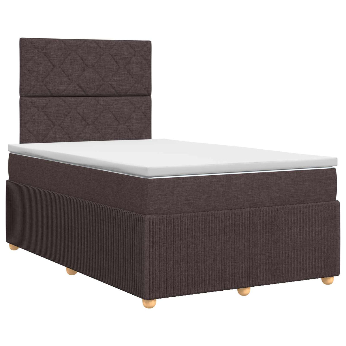 Boxmadras med topmadras Mørk Brun 120 x 190 cm Stof