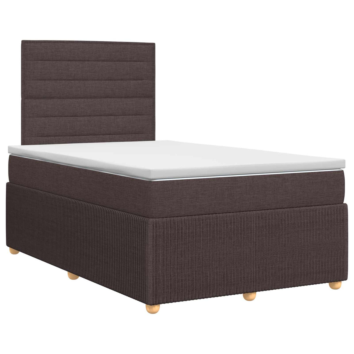 Boxmadras med topmadras Mørk Brun 120 x 200 cm Stof