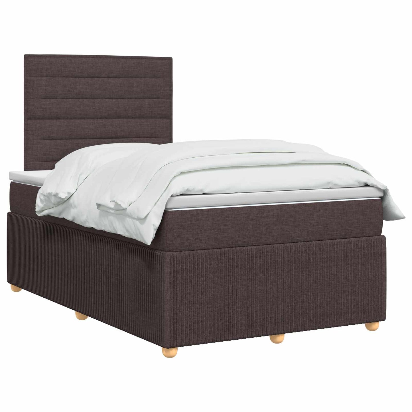 Boxmadras med topmadras Mørk Brun 120 x 200 cm Stof