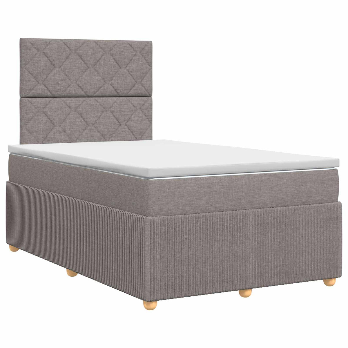 Boxmadras med topmadras Gråbrun 120 x 200 cm Stof