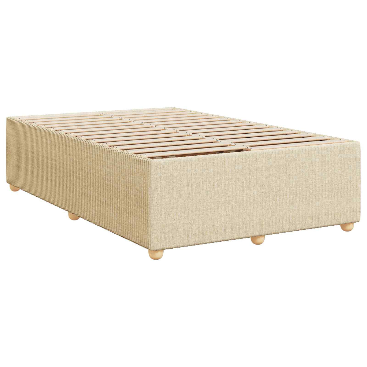 Boxmadras med topmadras Cremefarvet 120 x 200 cm Stof