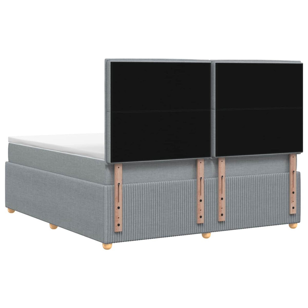 Boxmadras med topmadras Lysegrå 140 x 190 cm Stof