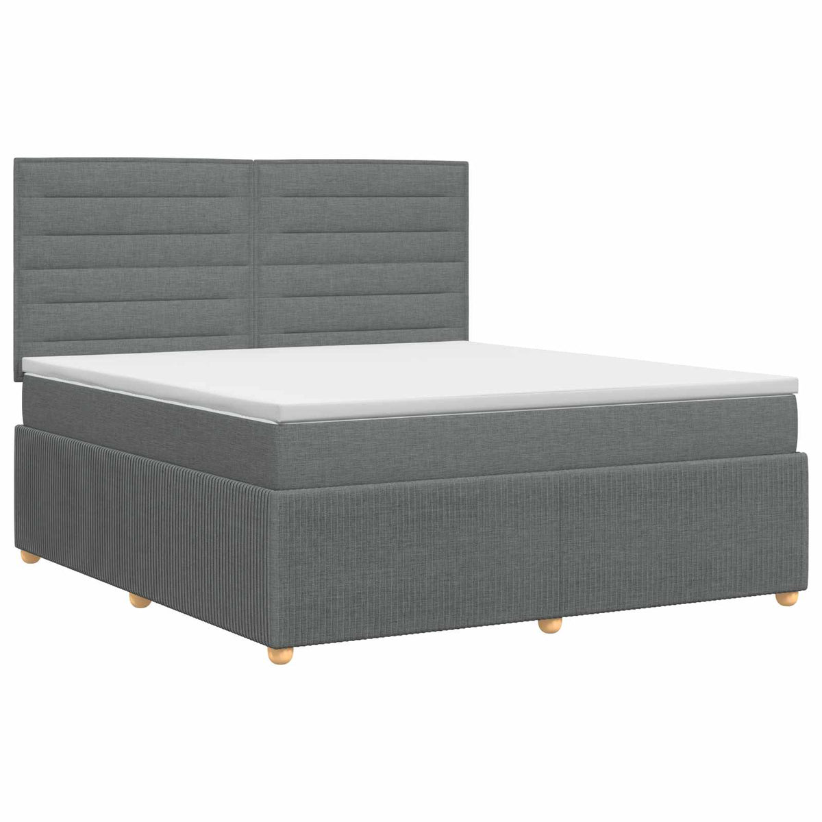 Boxmadras med topmadras Mørkegrå 140 x 190 cm Stof