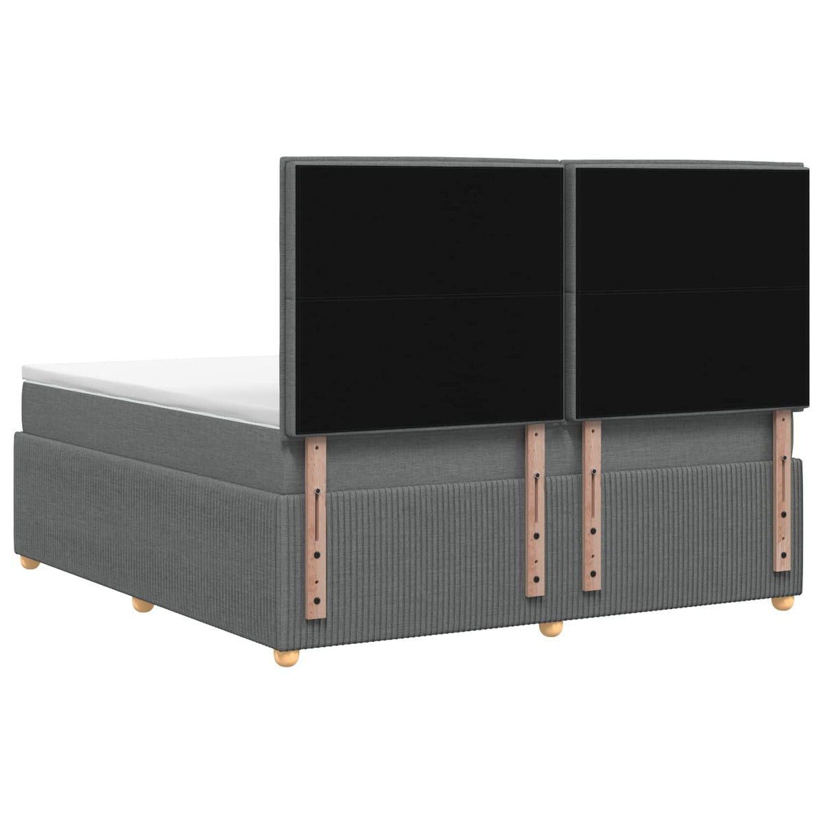 Boxmadras med topmadras Mørkegrå 140 x 190 cm Stof