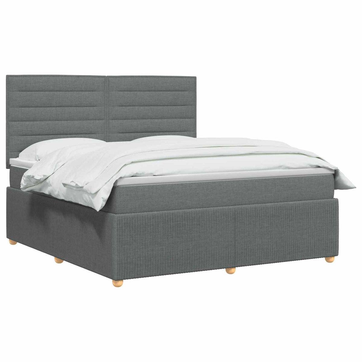 Boxmadras med topmadras Mørkegrå 140 x 190 cm Stof