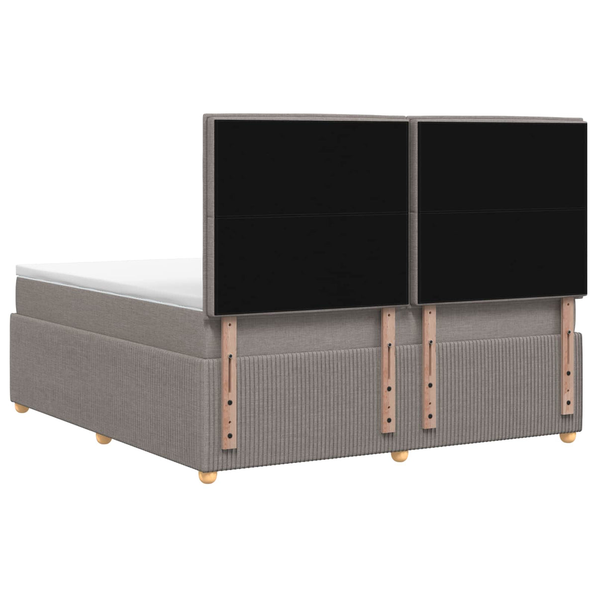 Boxmadras med topmadras Gråbrun 140 x 190 cm Stof
