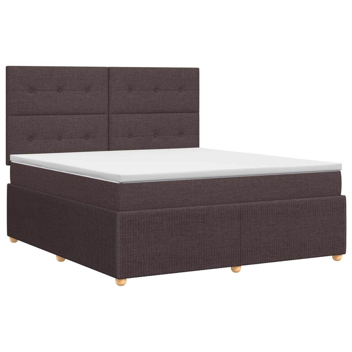 Boxmadras med topmadras Mørk Brun 140 x 190 cm Stof