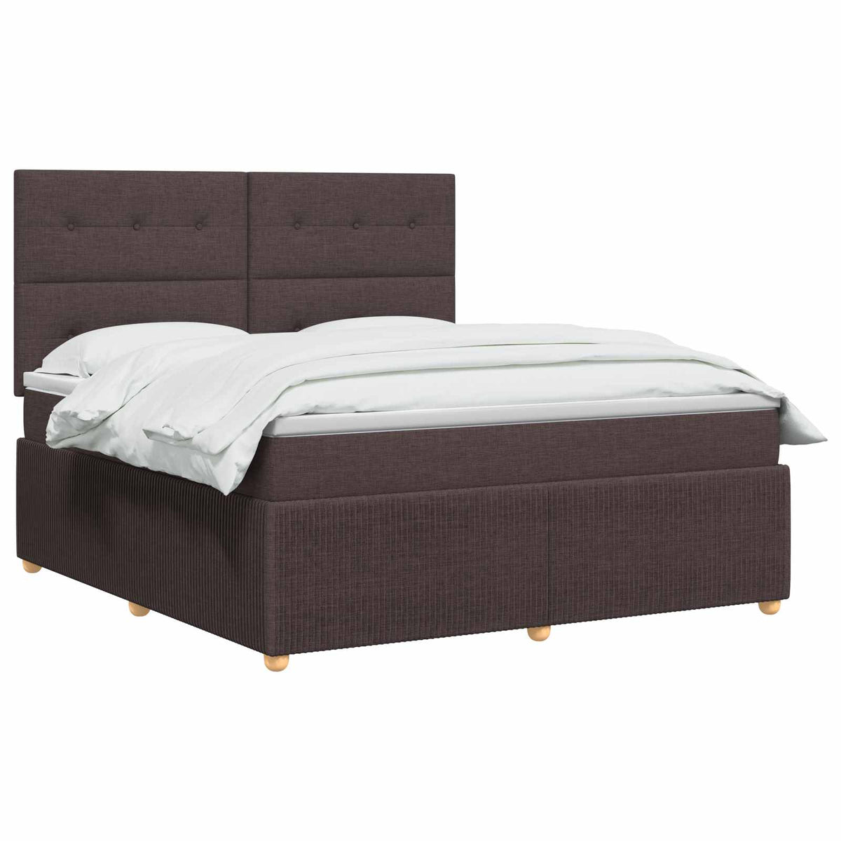 Boxmadras med topmadras Mørk Brun 140 x 190 cm Stof