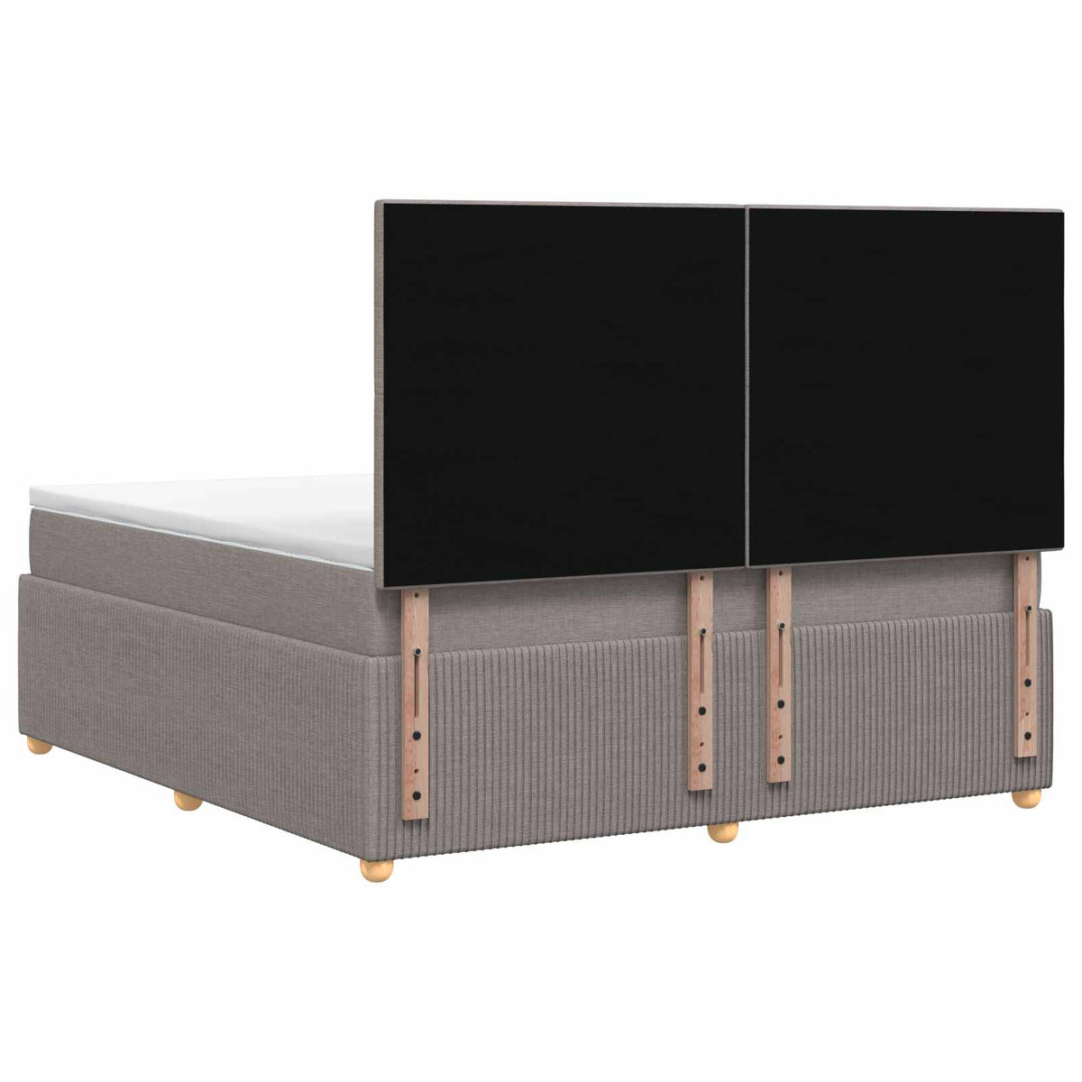 Boxmadras med topmadras Gråbrun 140 x 190 cm Stof