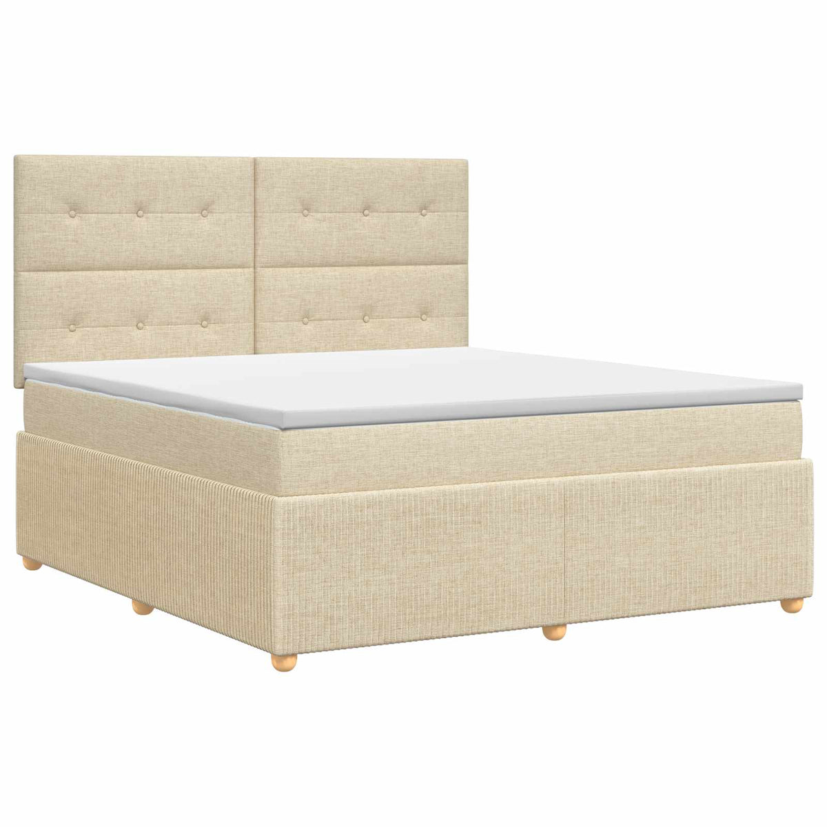 Boxmadras med topmadras Cremefarvet 140 x 190 cm Stof