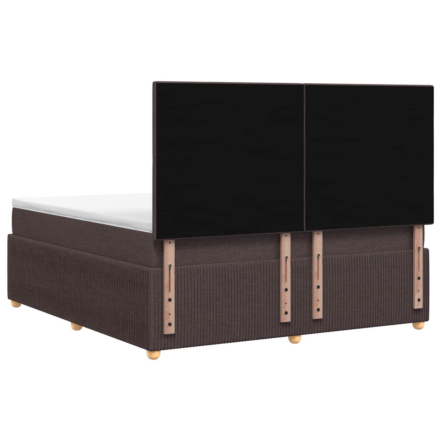 Boxmadras med topmadras Mørk Brun 140 x 190 cm Stof