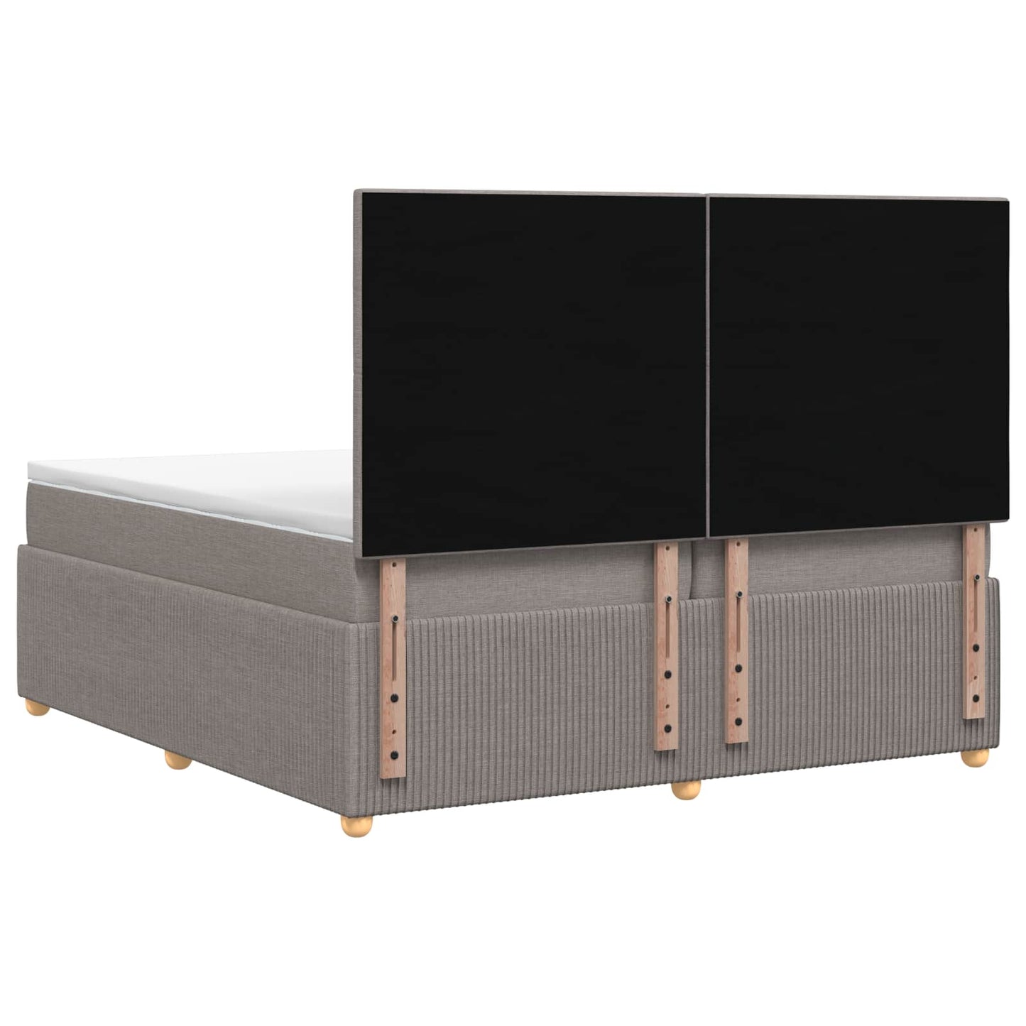 Boxmadras med topmadras Gråbrun 140 x 200 cm Stof