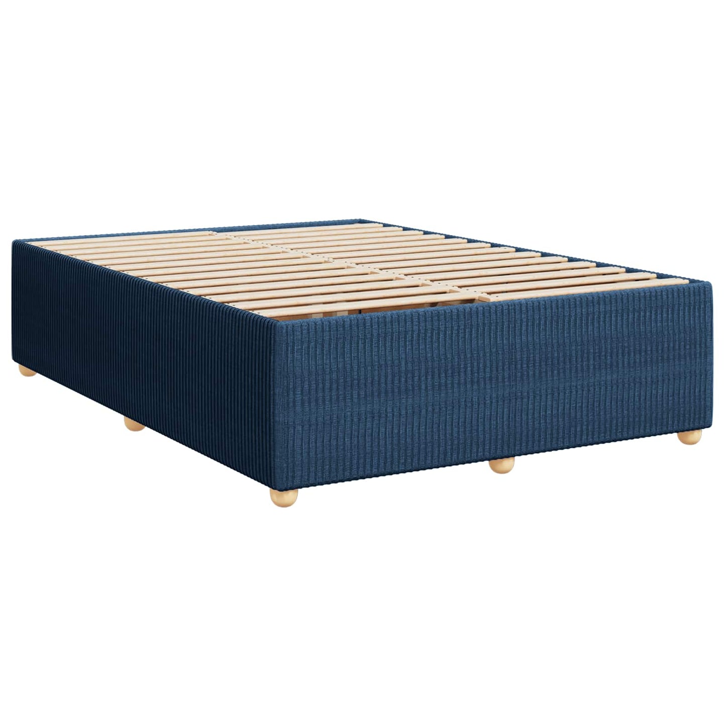 Boxmadras med topmadras med hovedgærde Blå 140 x 200 cm Stof