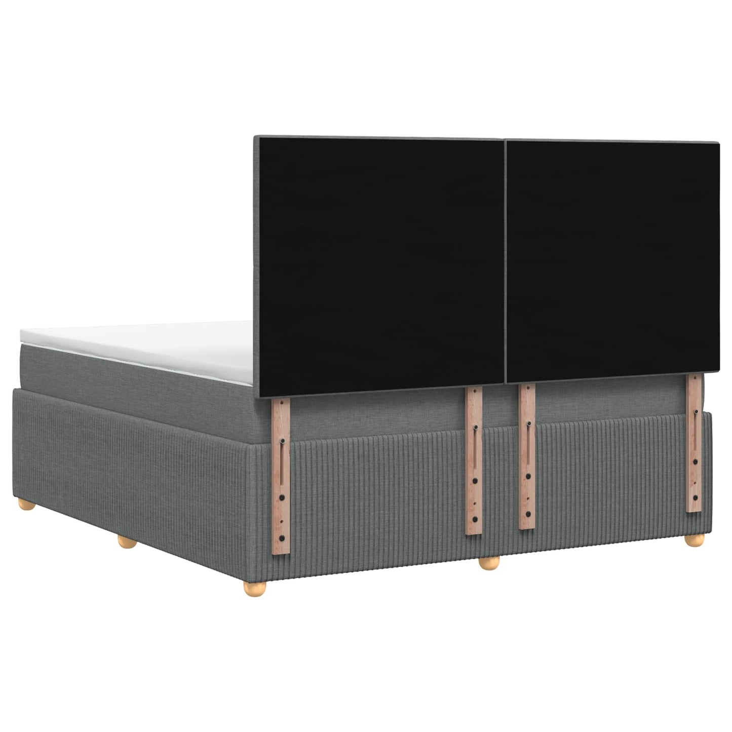 Boxmadras med topmadras Mørkegrå 160 x 200 cm Stof