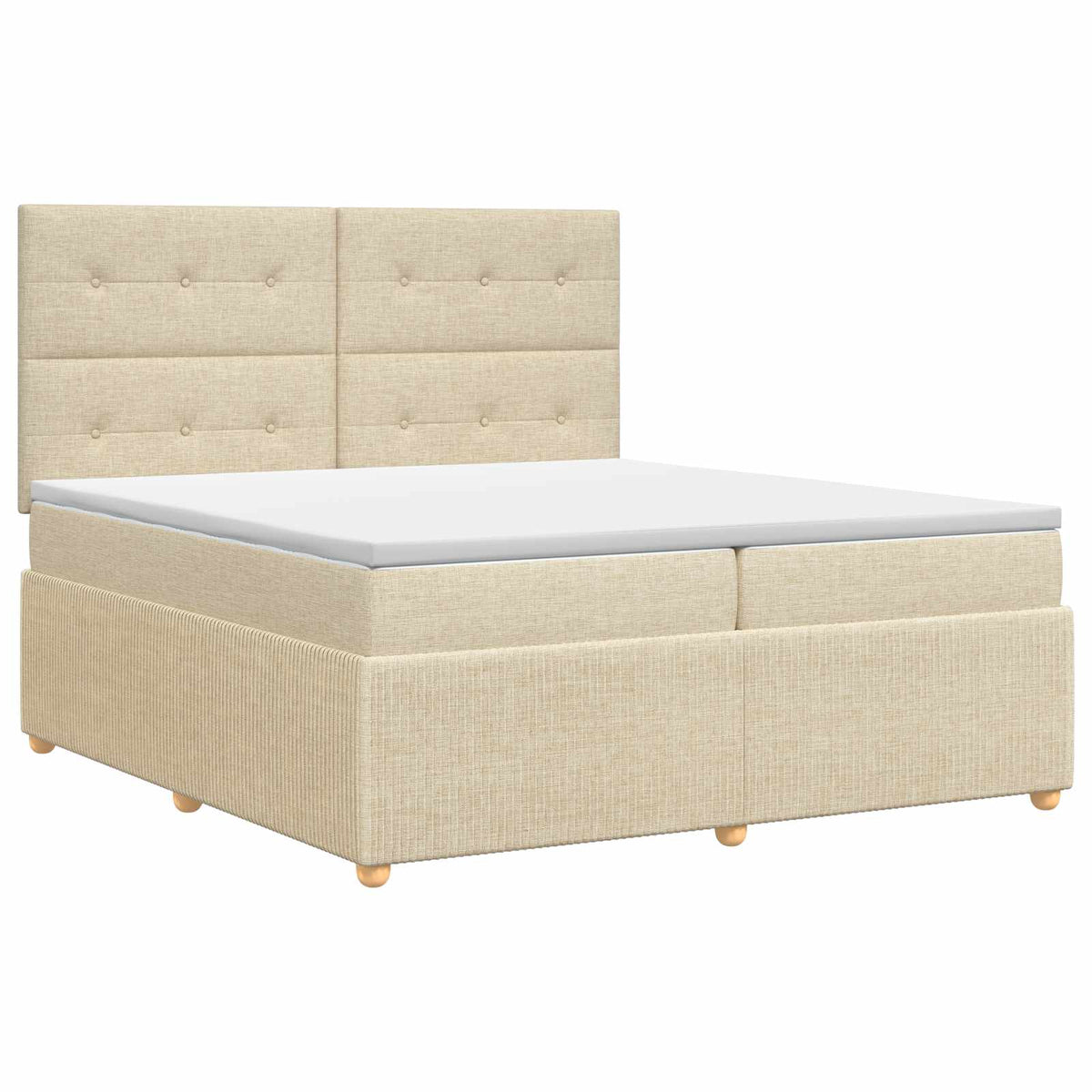 Boxmadras med topmadras Cremefarvet 160 x 200 cm Stof