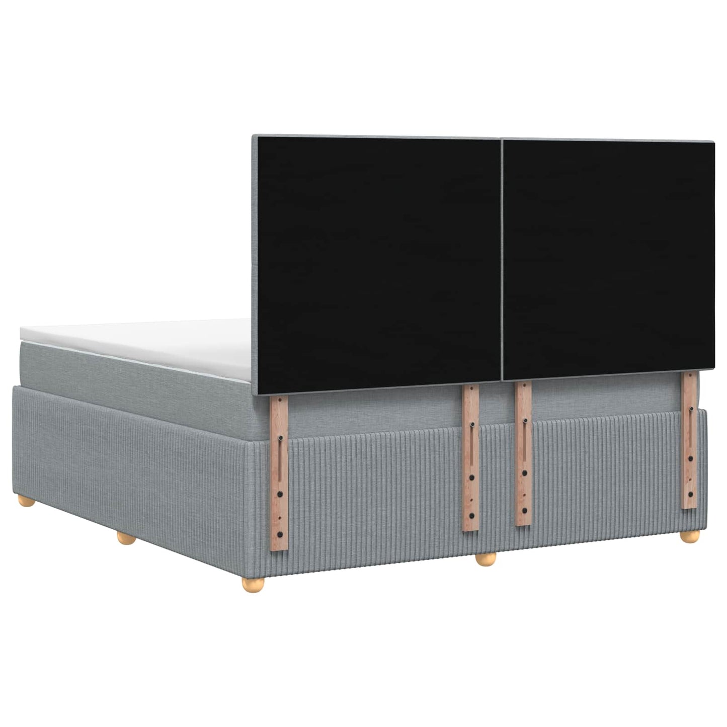 Boxmadras med topmadras Lysegrå 160 x 200 cm Stof