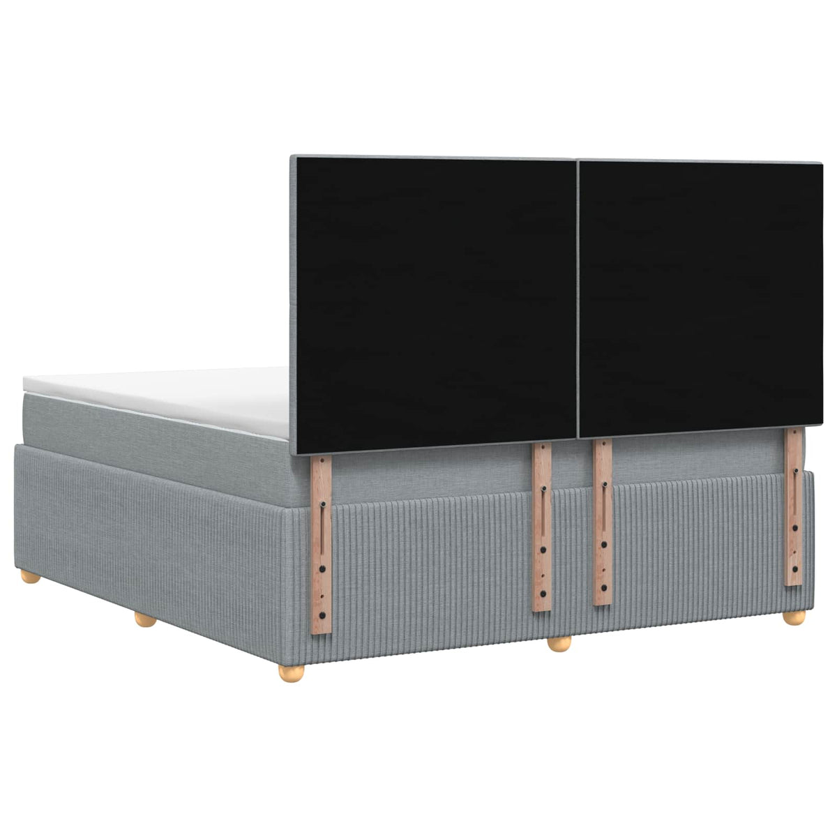 Boxmadras med topmadras Lysegrå 180 x 200 cm Stof