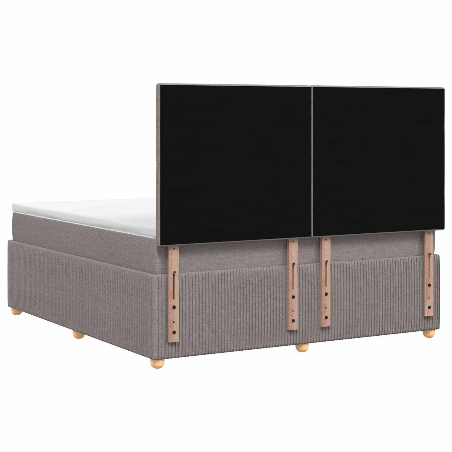 Boxmadras med topmadras Gråbrun 180 x 200 cm Stof