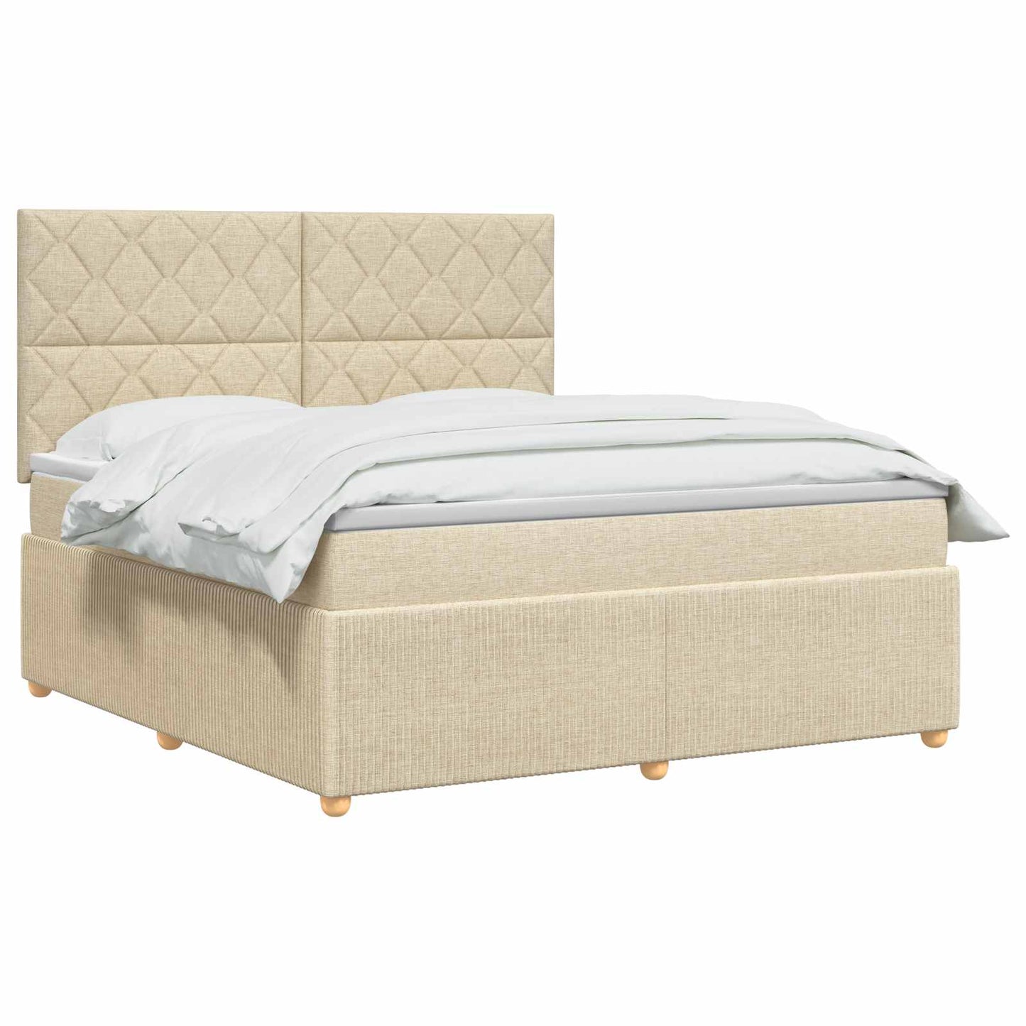 Boxmadras med topmadras Cremefarvet 180 x 200 cm Stof