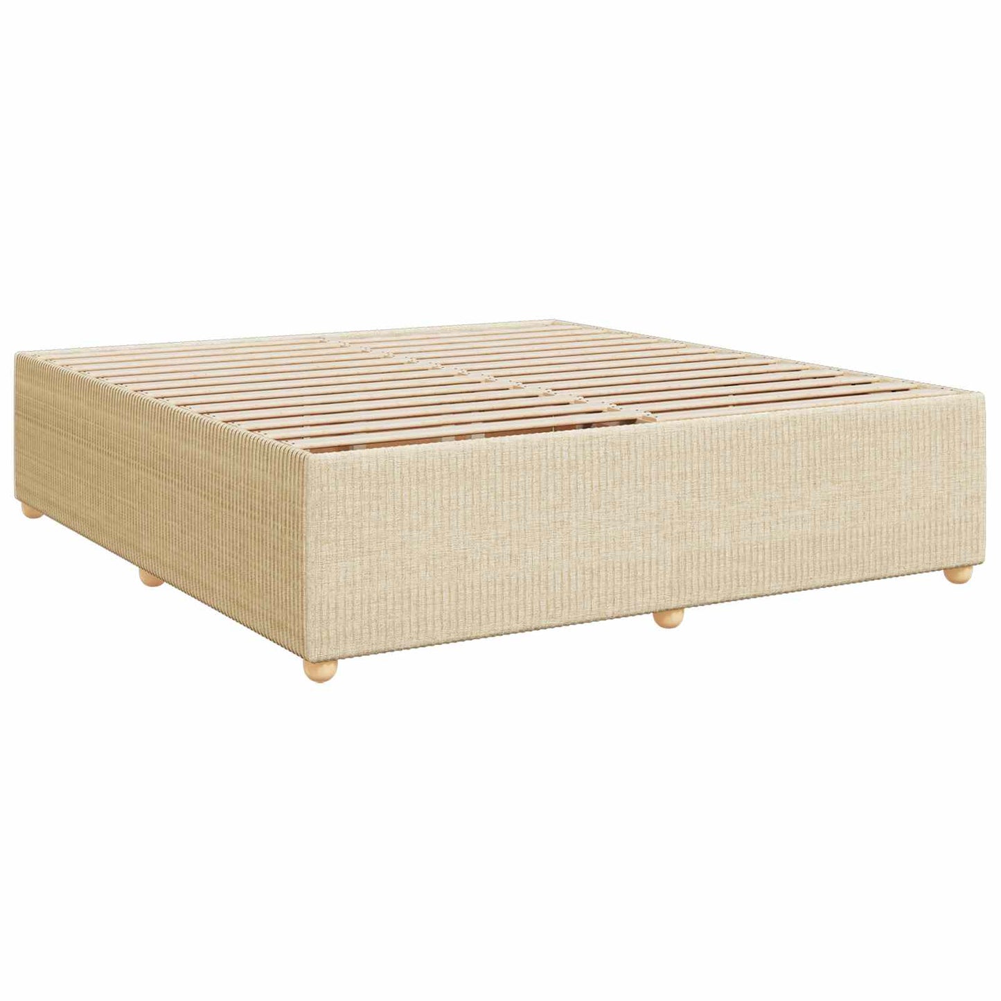 Boxmadras med topmadras Cremefarvet 200 x 200 cm Stof