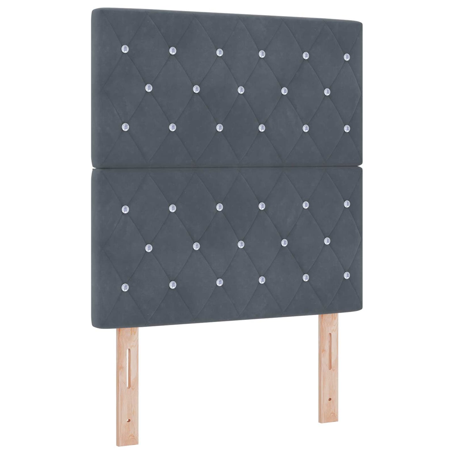 Boxmadras med topmadras Mørkegrå 80 x 200 cm Fløjl