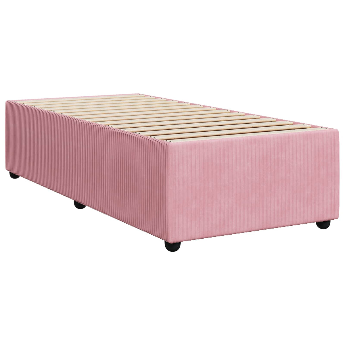 Boxmadras med topmadras Lyserød 90 x 190 cm Fløjl