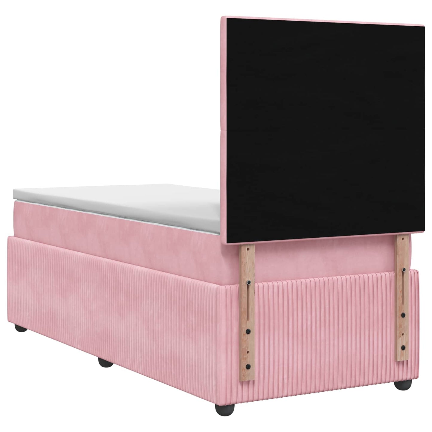 Boxmadras med topmadras Lyserød 90 x 190 cm Fløjl