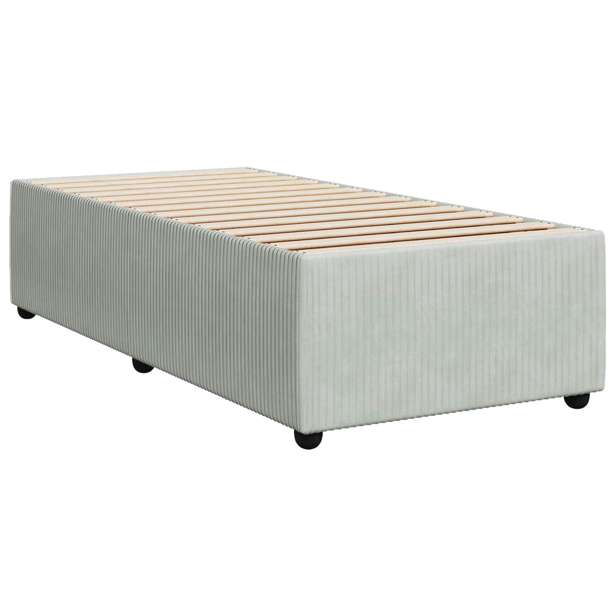 Boxmadras med topmadras Lysegrå 100 x 200 cm Fløjl