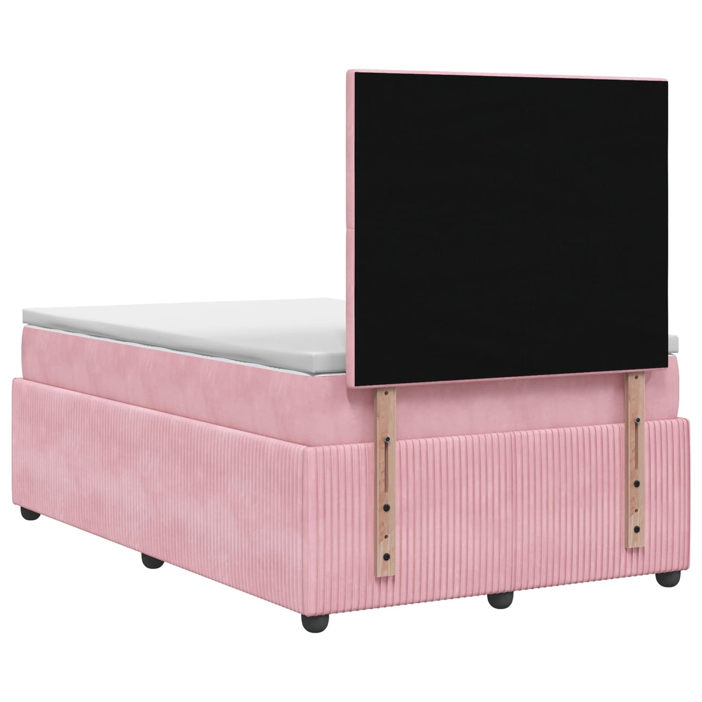 Boxmadras med topmadras Lyserød 120 x 190 cm Fløjl