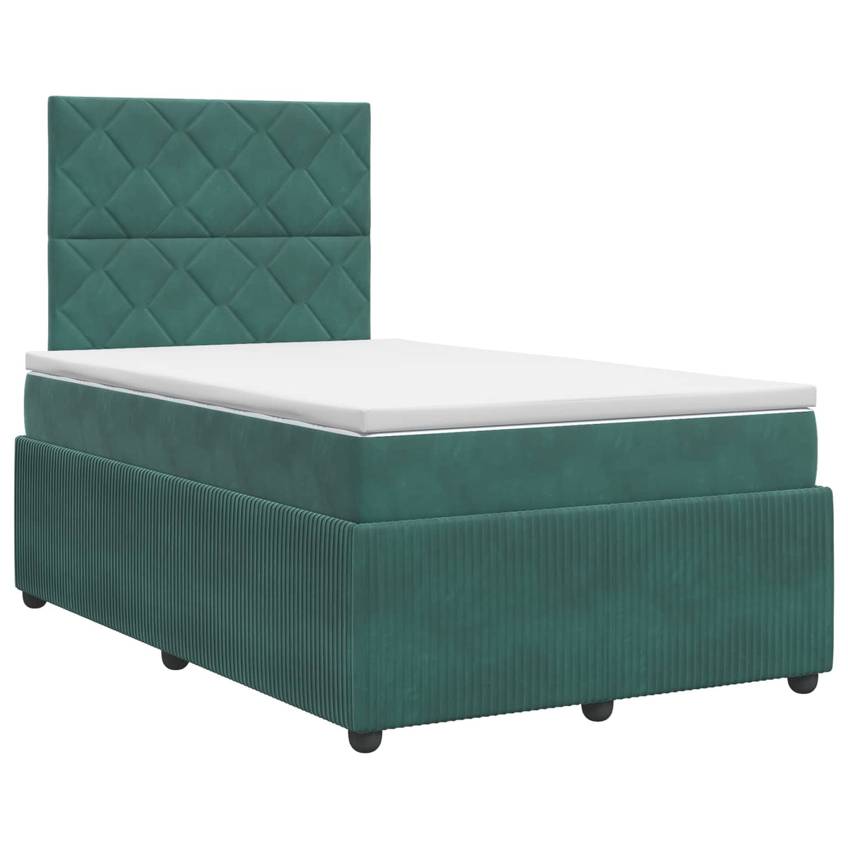 Boxmadras med topmadras Mørkegrøn 120 x 190 cm Fløjl