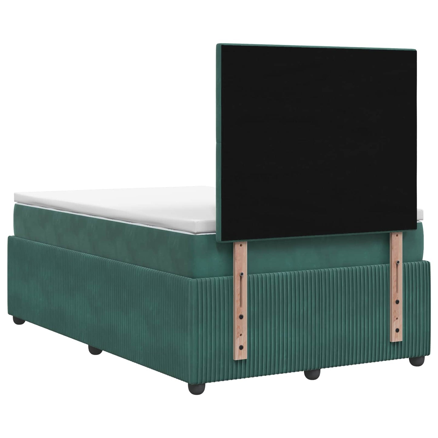 Boxmadras med topmadras Mørkegrøn 120 x 190 cm Fløjl