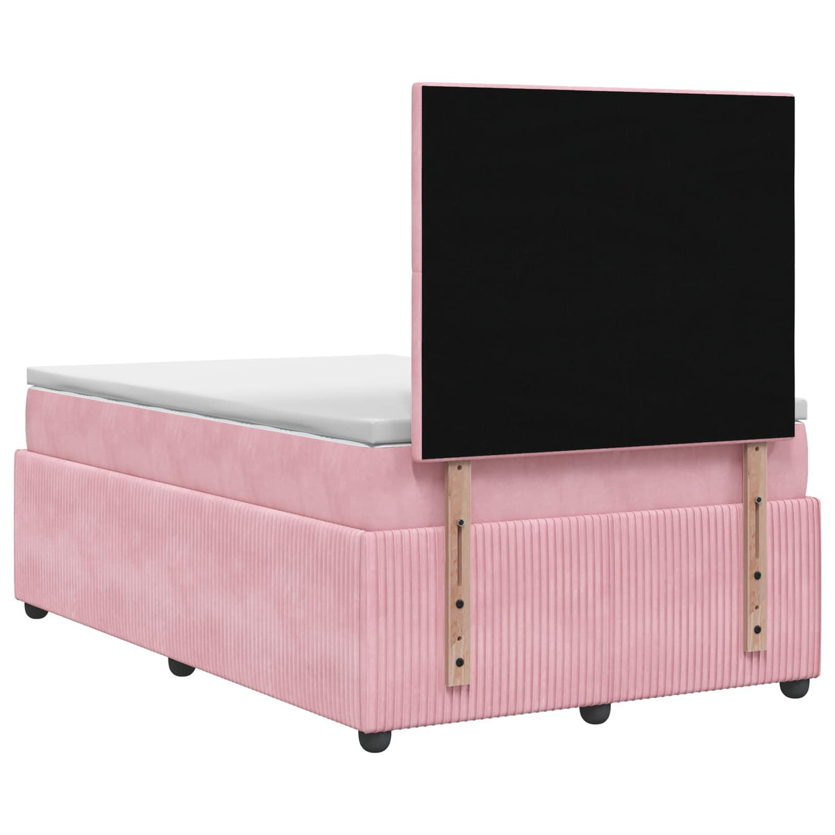 Boxmadras med topmadras Lyserød 120 x 190 cm Fløjl