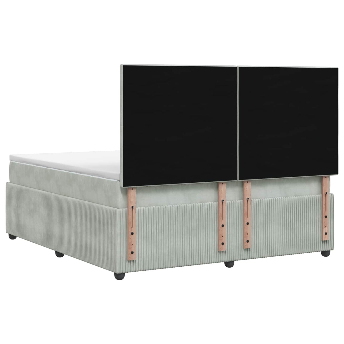 Boxmadras med topmadras Lysegrå 140 x 190 cm Fløjl