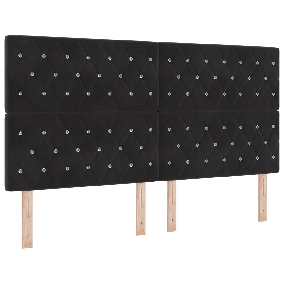 Boxmadras med topmadras med hovedgærde Sort 180 x 200 cm Fløjl