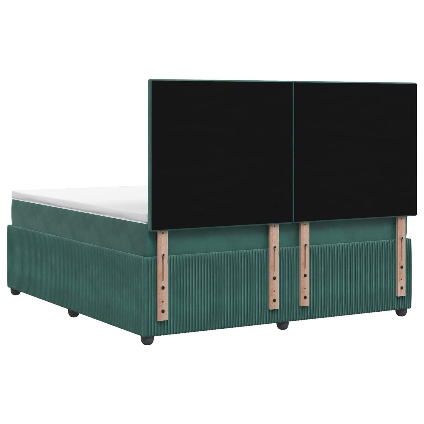 Boxmadras med topmadras Mørkegrøn 180 x 200 cm Fløjl