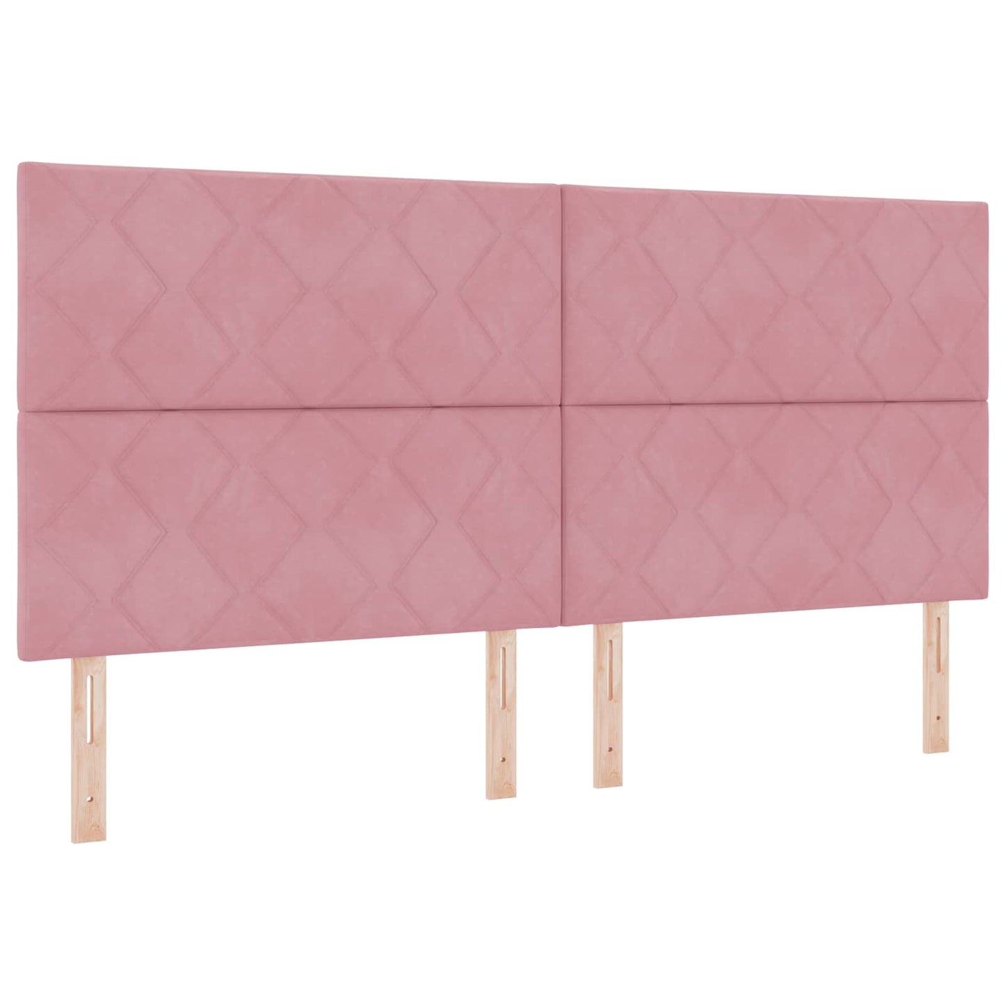 Boxmadras med topmadras Lyserød 200 x 200 cm Fløjl