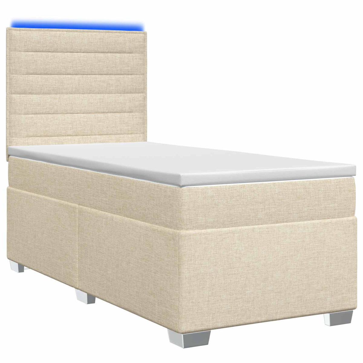 Boxmadras med topmadras Cremefarvet 80 x 200 cm Stof