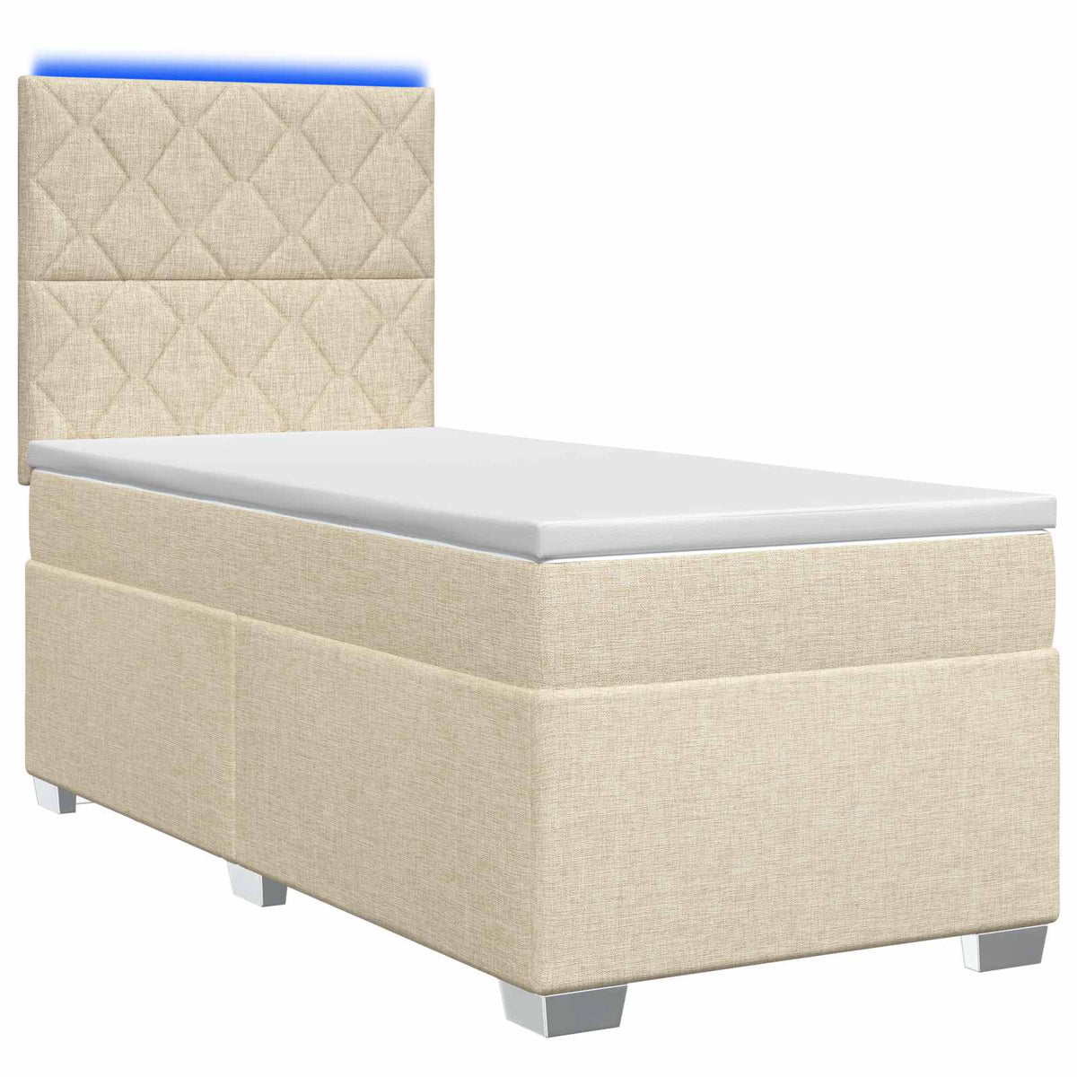 Boxmadras med topmadras Cremefarvet 80 x 200 cm Stof
