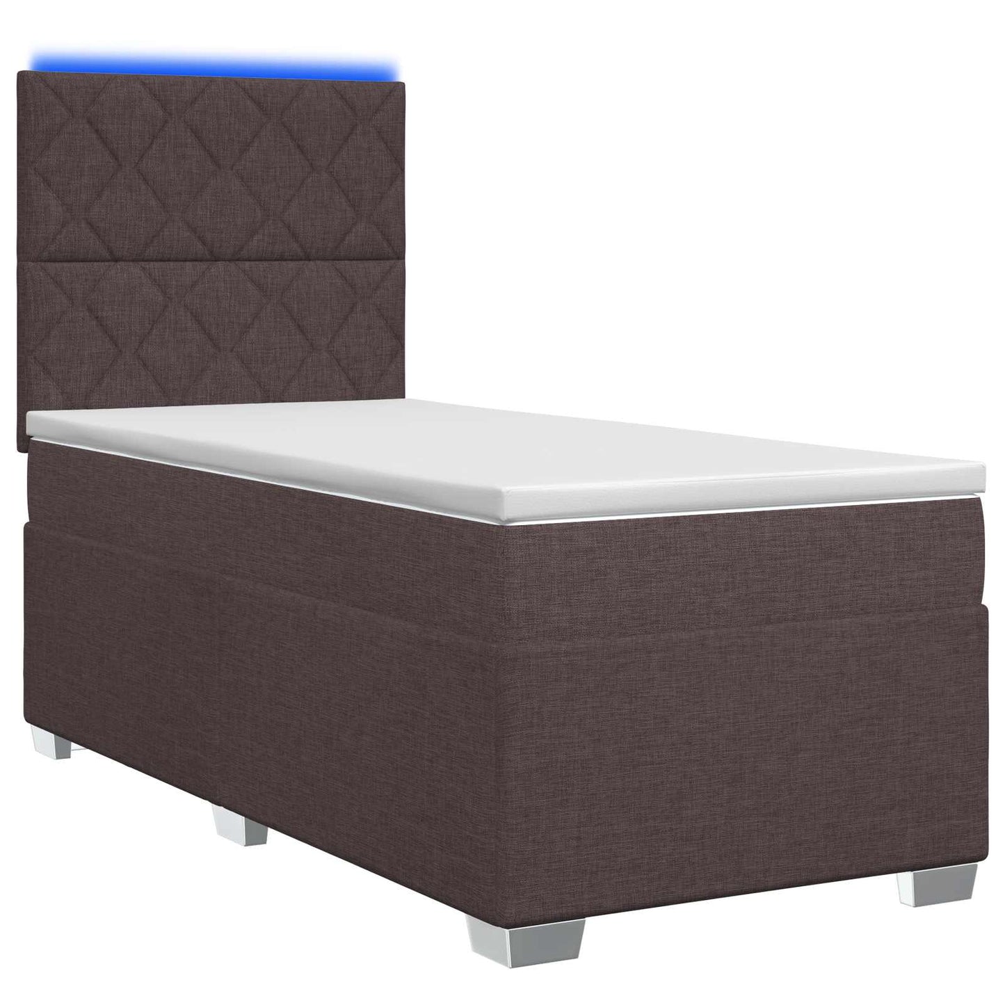 Boxmadras med topmadras Mørk Brun 90 x 190 cm Stof