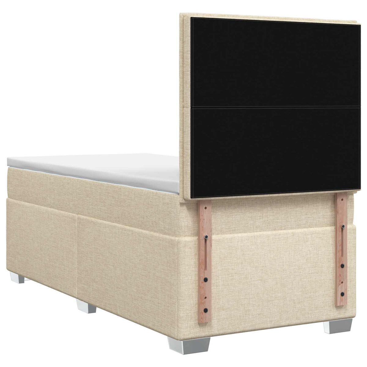 Boxmadras med topmadras Cremefarvet 90 x 200 cm Stof