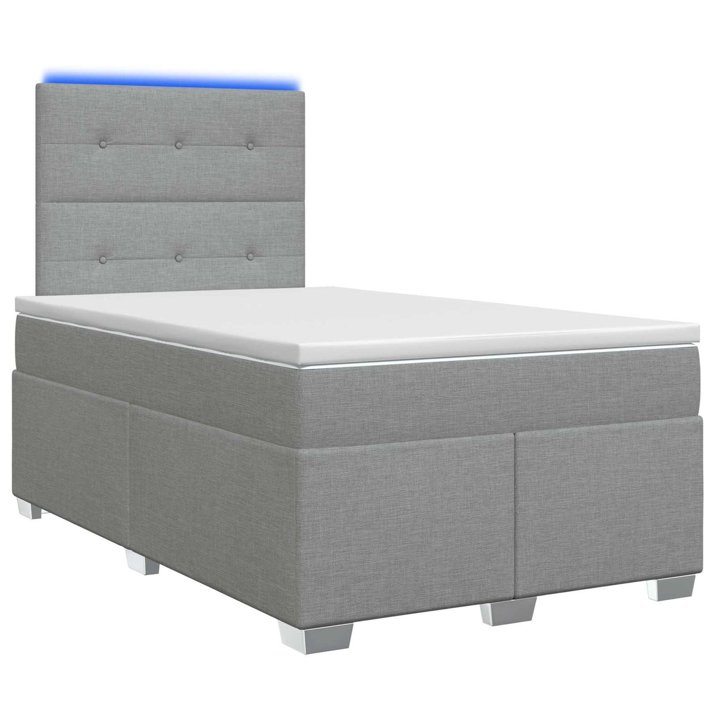 Boxmadras med topmadras Lysegrå 120 x 190 cm Stof